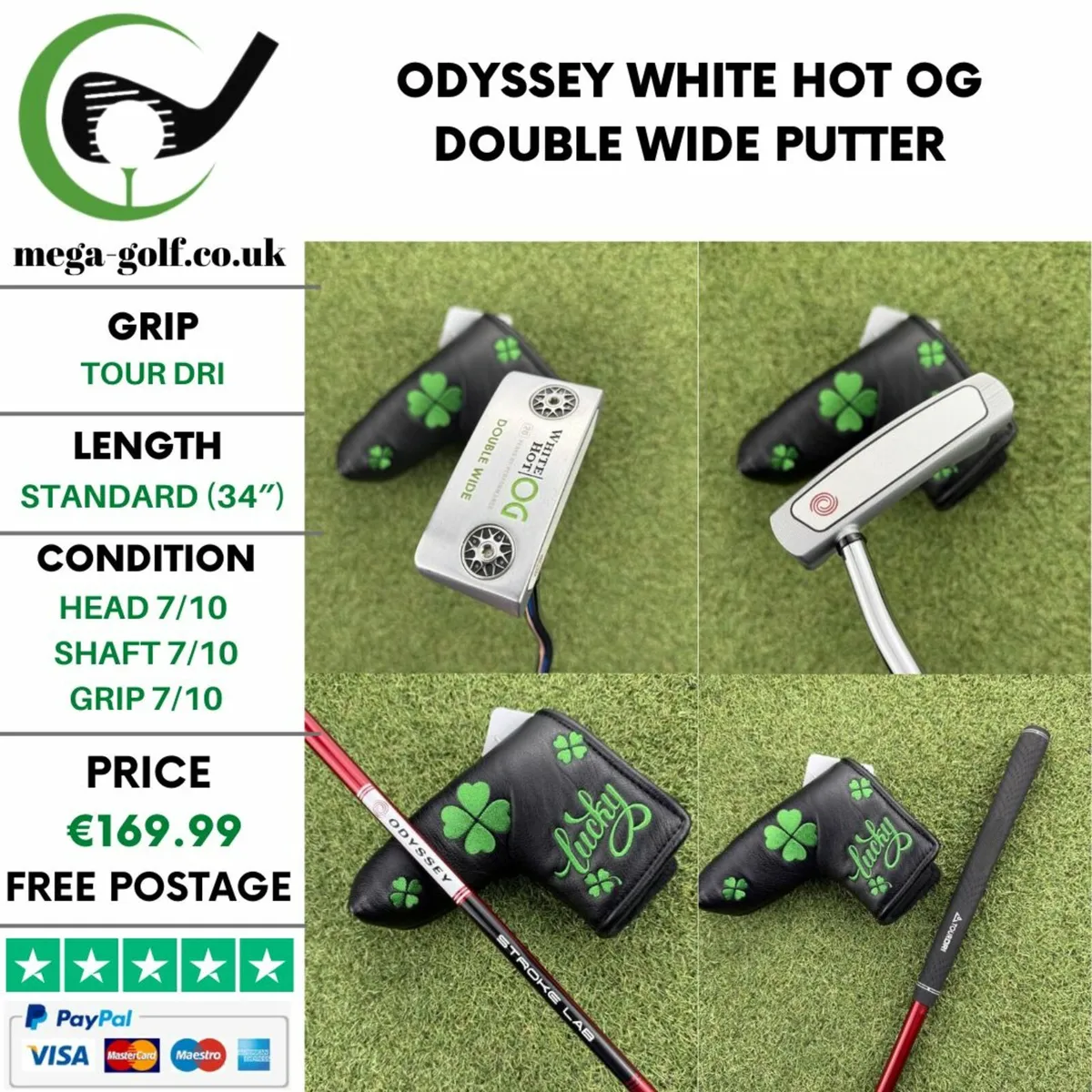 ODYSSEY WHITE HOT OG DOUBLE WIDE PUTTER / 34″ - Image 1