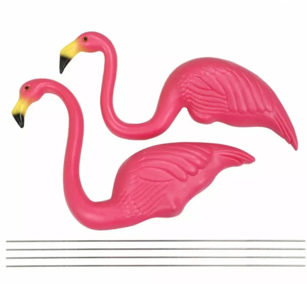 Set of 2 Lawn Flamingos Garden Ornaments NEW - Image 3