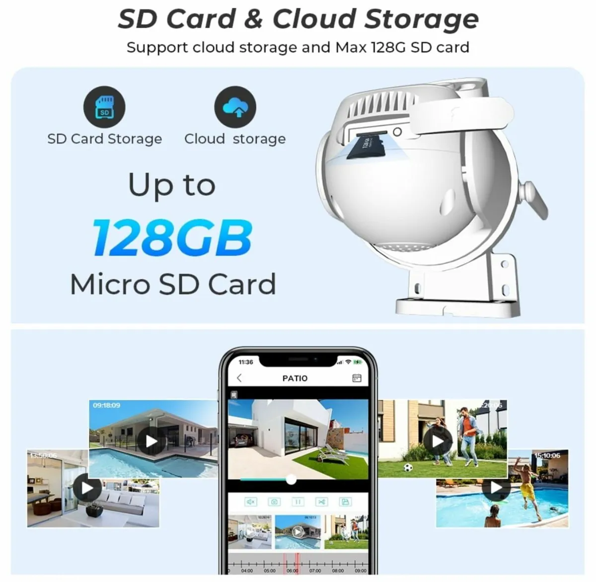 6MP 2 In 1 Double Camera Home CCTV Security Cam - Image 2