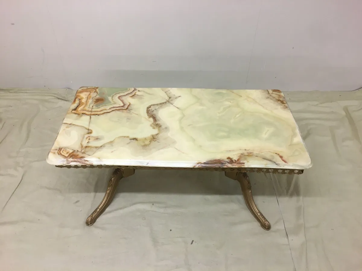 Marble & Brass Coffee Table - Image 3