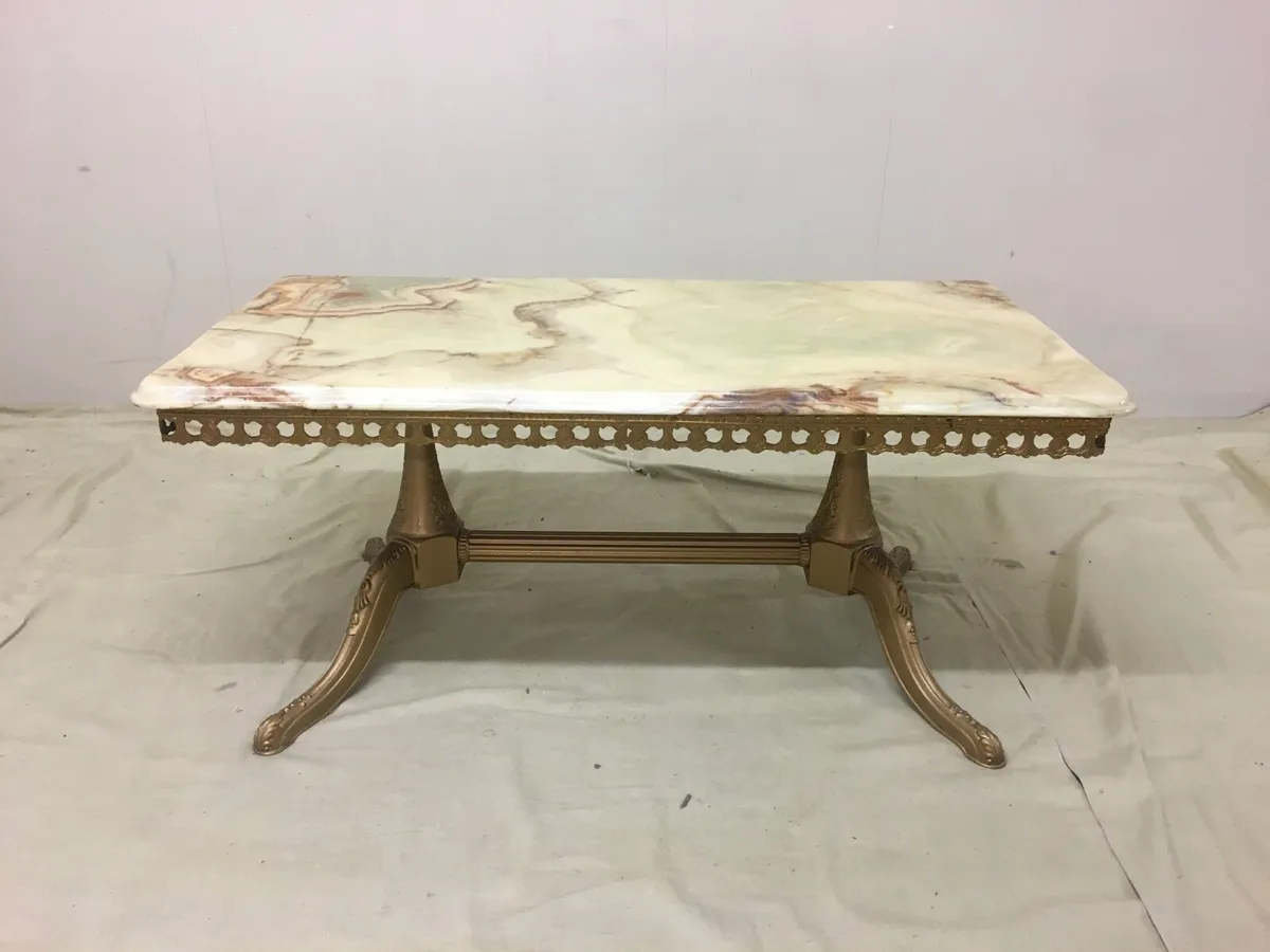 Marble & Brass Coffee Table - Image 4