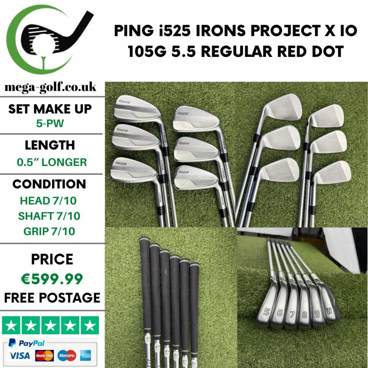 PING i525 IRONS / 5-PW / REGULAR / RED DOT - Image 1