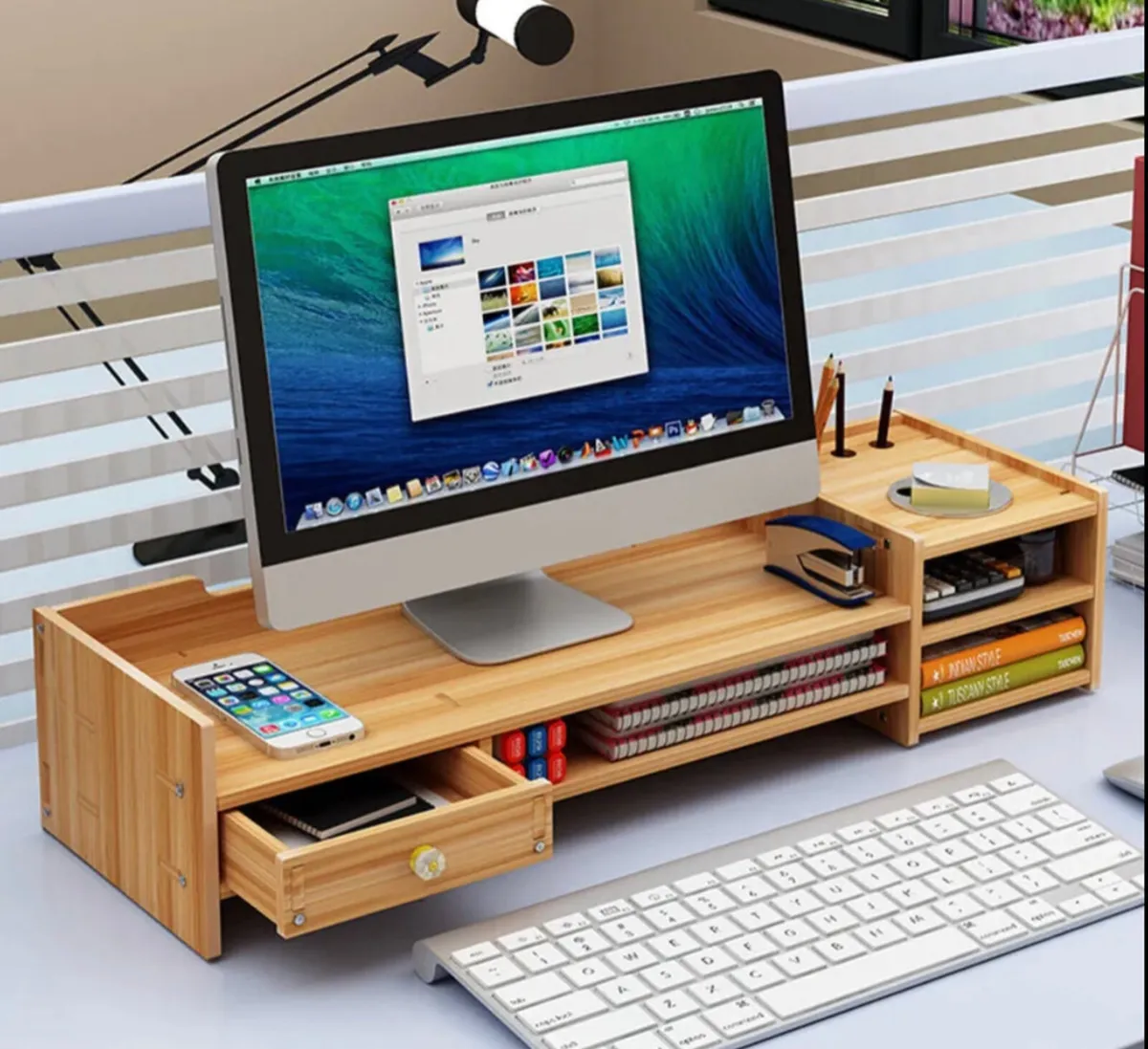 Laptop, Desktop, Monitor Riser Desk Tidy Storage - Image 1