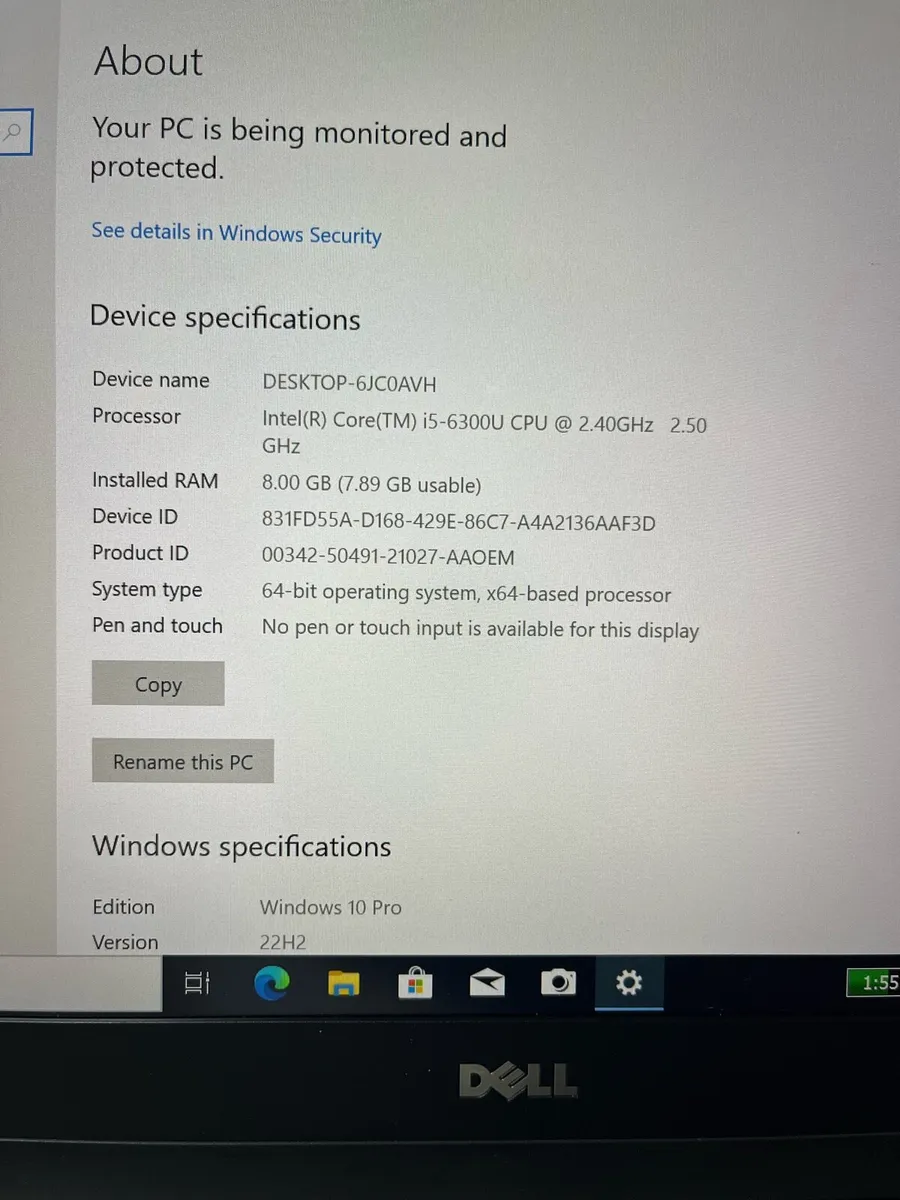 Dell laptop i5 pro 8-256 win 10 - Image 2