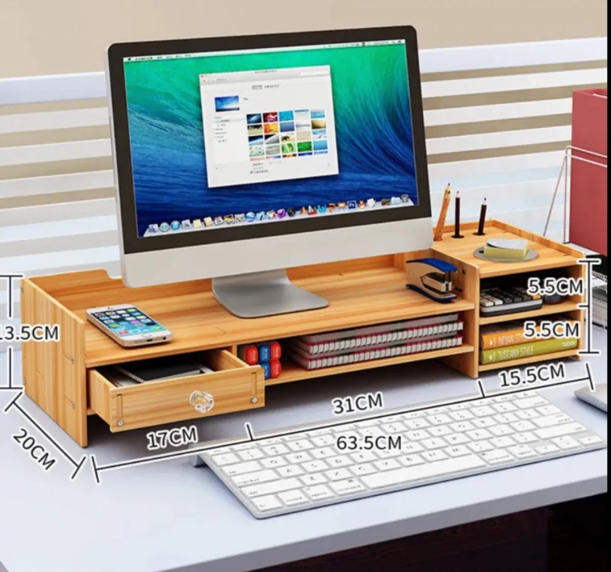 Laptop, Desktop, Monitor Riser Desk Tidy Storage - Image 2