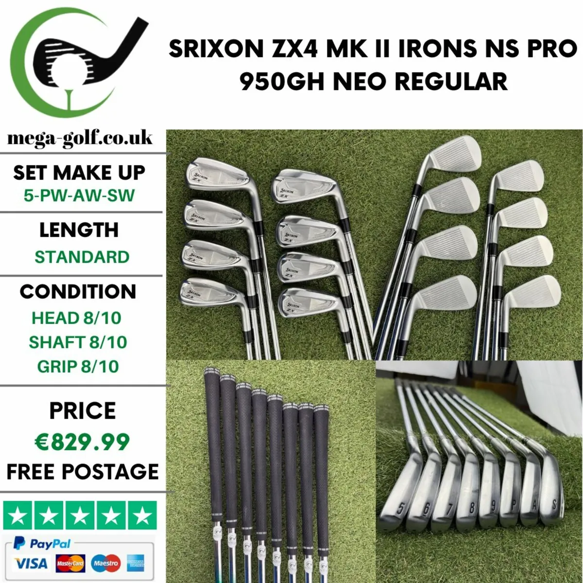 SRIXON ZX4 MK II IRONS / 5-PW-AW-SW / REGULAR - Image 1