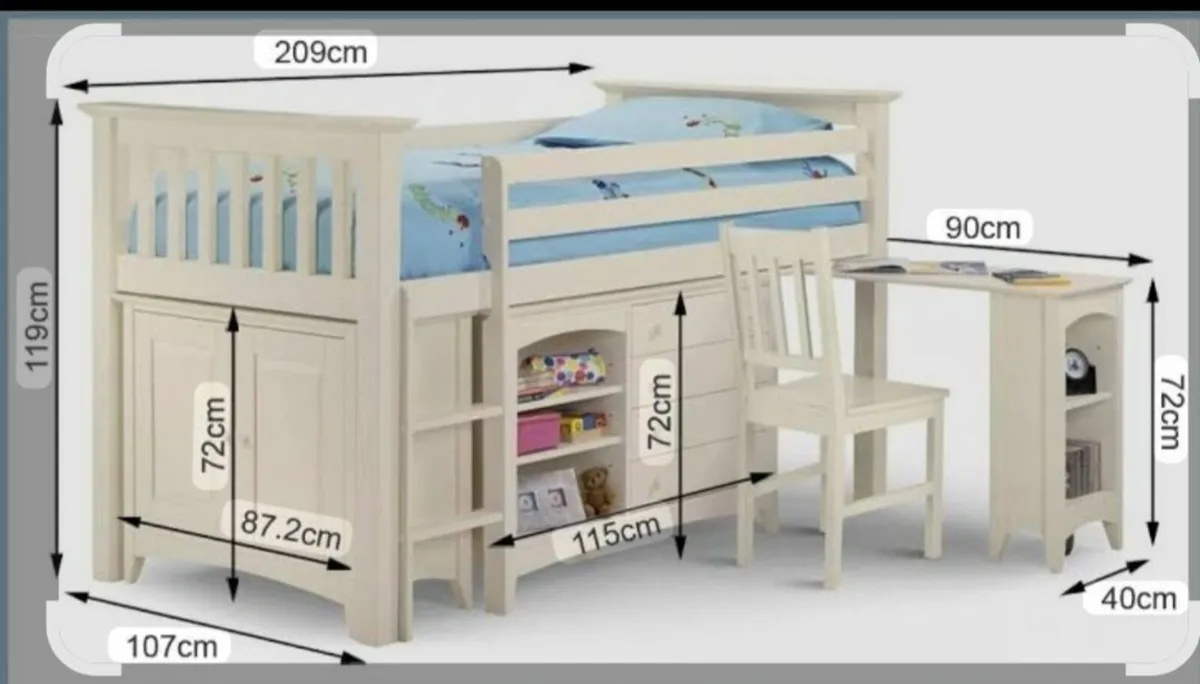Mid sleeper single bed with storage - Image 2
