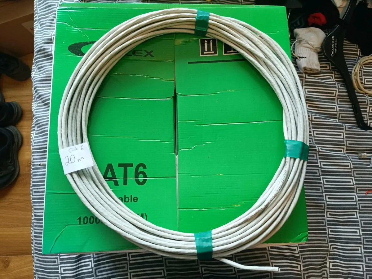 Cat 6 and Cat 5e network cables. Pre crimped/rolls - Image 1