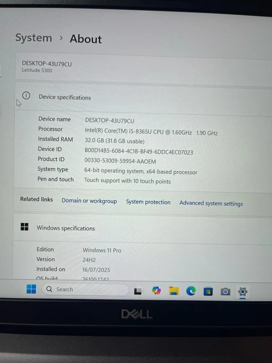 Dell laptop i5 32gb 256 Touchscreen - Image 2