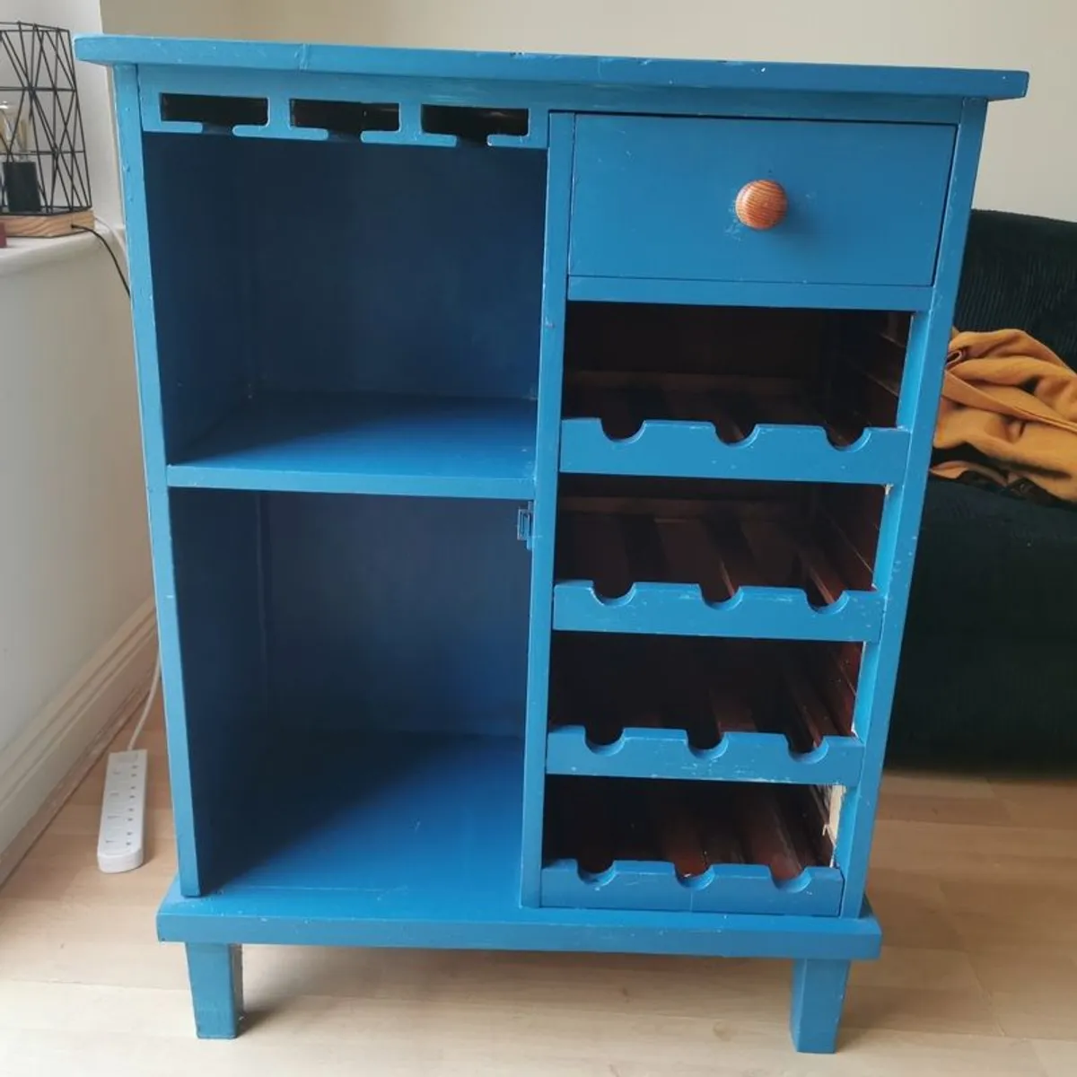 Blue Wood Side Board/Cabinet - Image 1