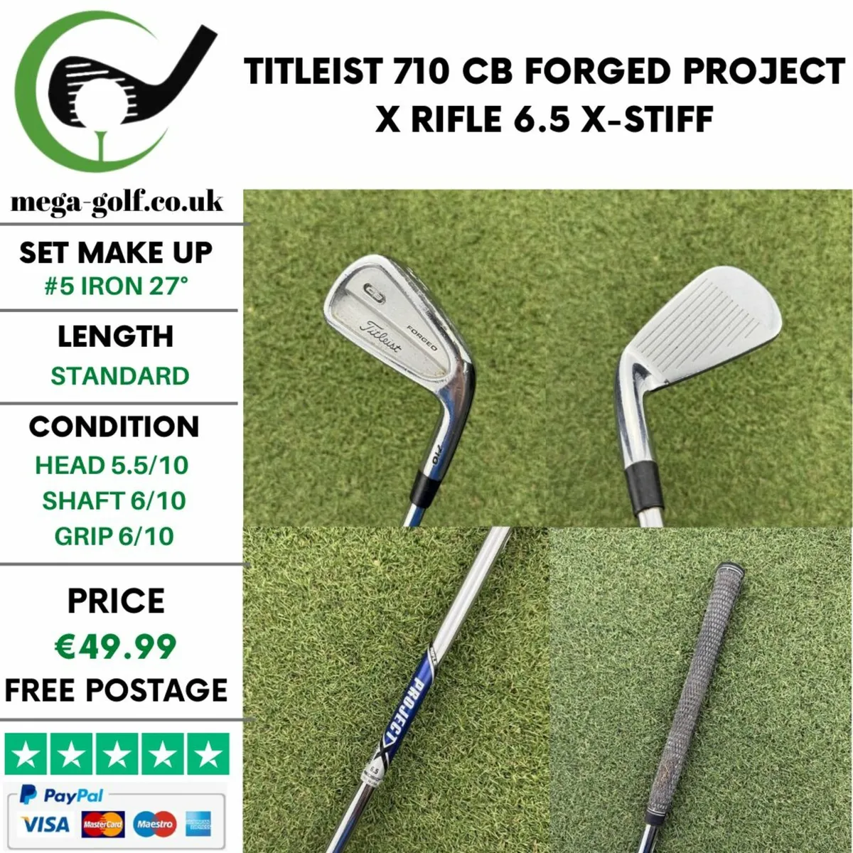 TITLEIST 710 CB FORGED #5 IRON 27° / X-STIFF - Image 1