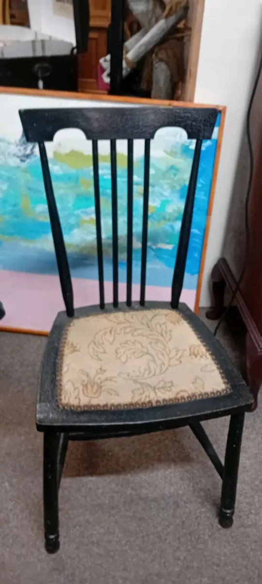 Ebonised Edwardian Bedroom Chair - Image 1