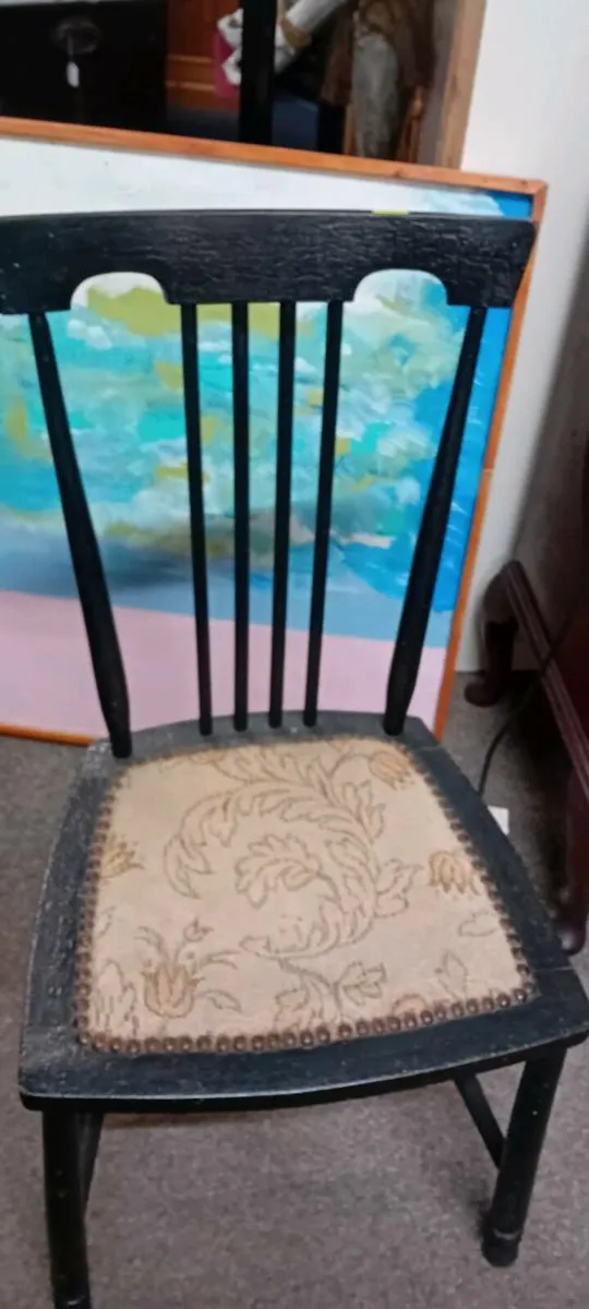 Ebonised Edwardian Bedroom Chair - Image 2