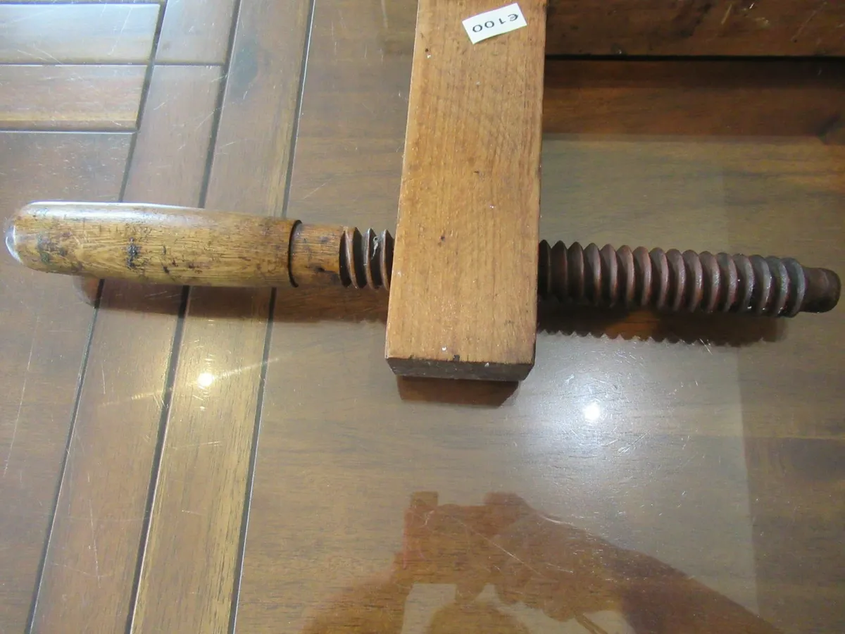 tools Vintage Wooden Carpenter's Screw Clamp - Image 2
