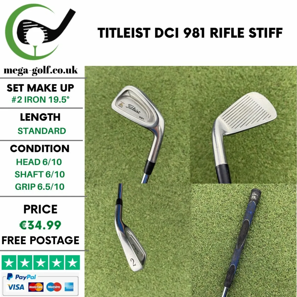 TITLEIST DCI 981 #2 IRON 19.5° / RIFLE STIFF - Image 1