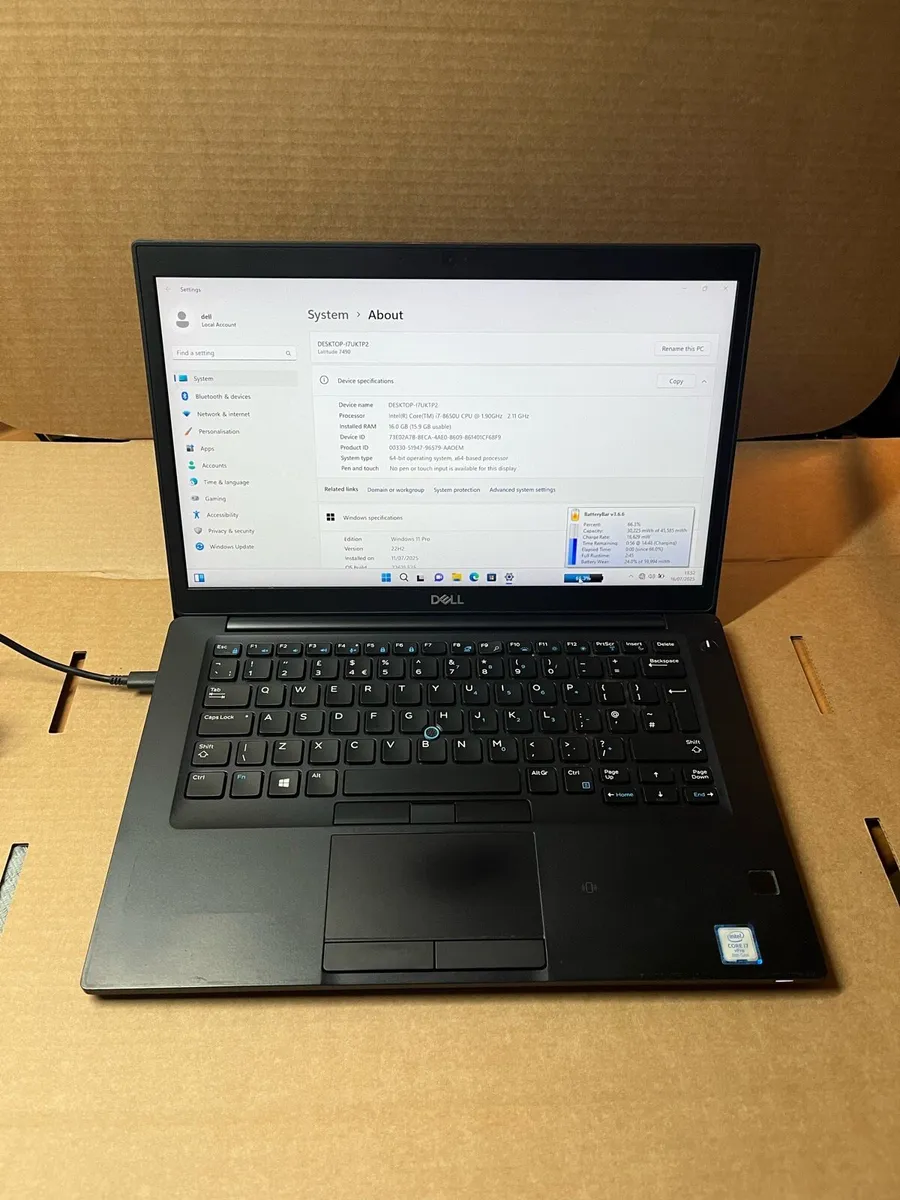 Dell laptop i7 16-256 win 11 pro - Image 1