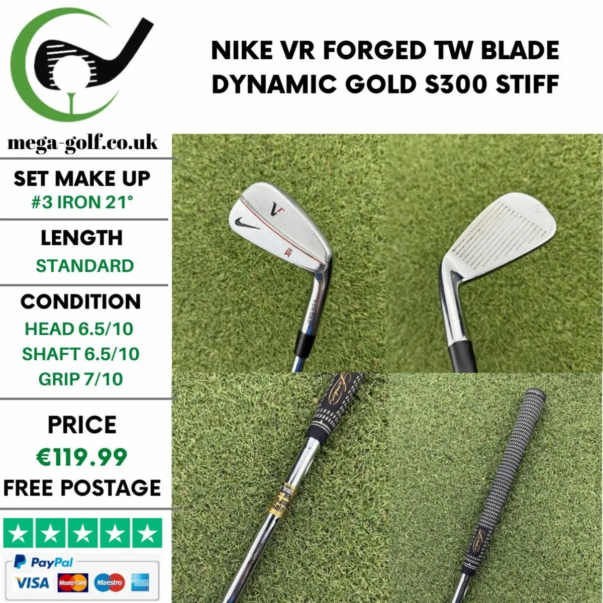NIKE VR FORGED TW BLADE #3 IRON 21° / STIFF - Image 1