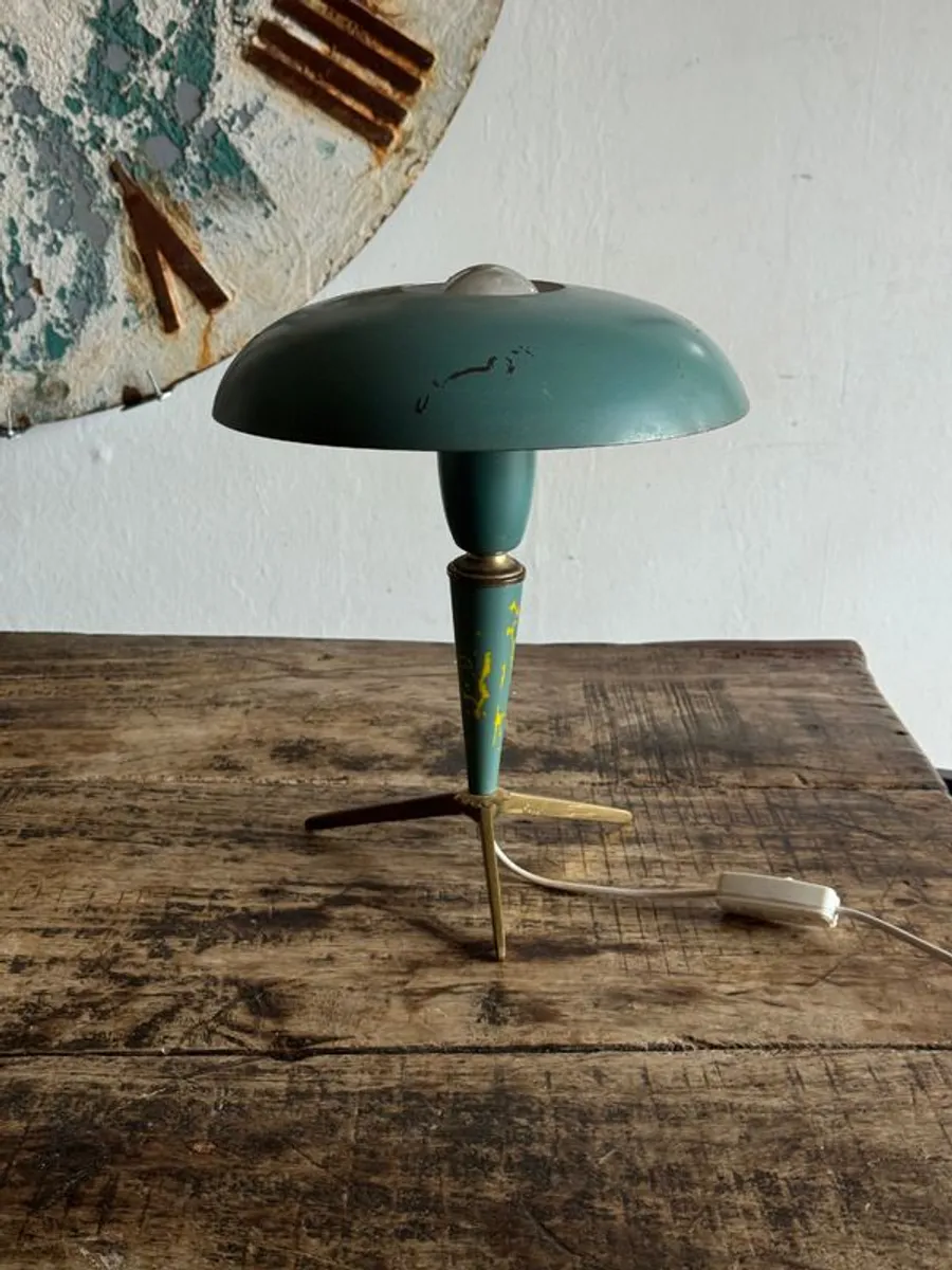 Vintage 1950s Turquoise Table Lamp Bijou from Philips - Image 1
