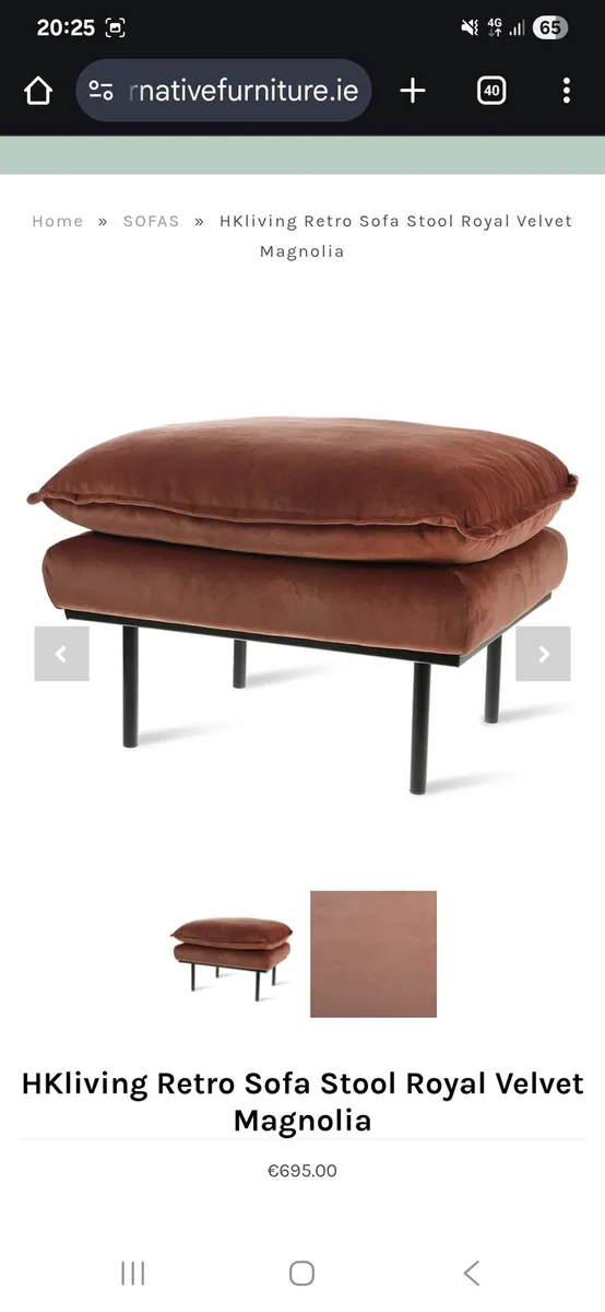 Retro Sofa & Footstool - Image 3