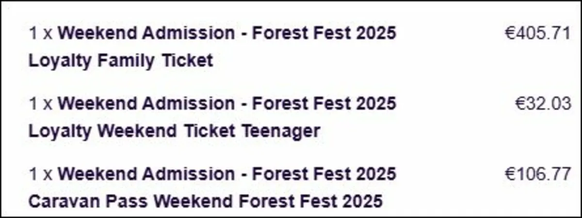 FOREST FEST- Weekend Family,Teenager&Caravan Pass - Image 1