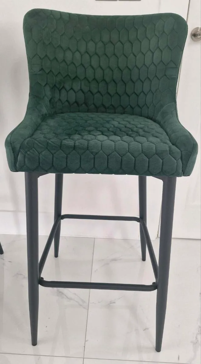 Ottawa Bar Stools, Green Velvet - Image 2
