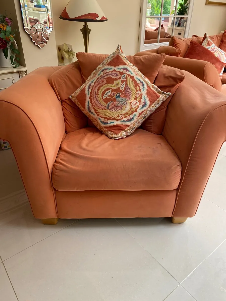 Three two and  Single  sofas for sale - Image 2