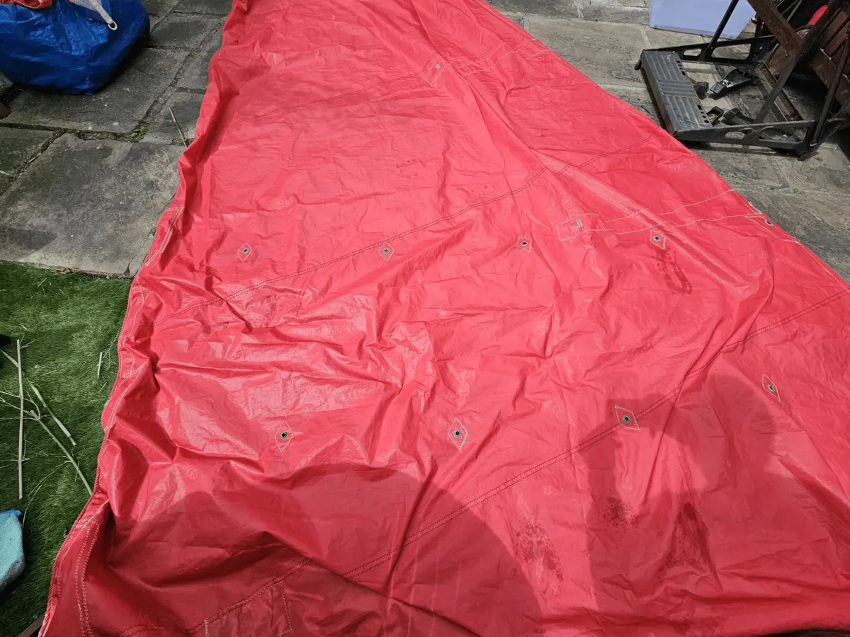 Red Mainsail & Hank-On Jib – Small Keelboat or One - Image 4
