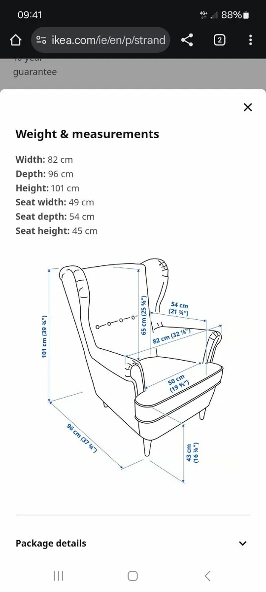 Ikea Armchair "Strandmon" New like condition - Image 1