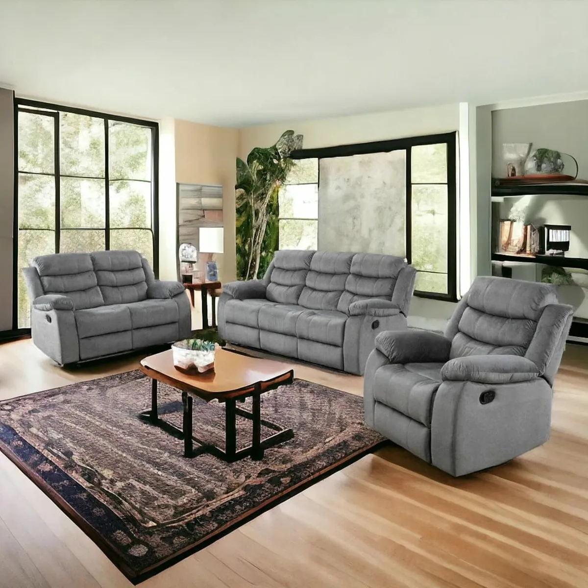 Grey Fabric Recliner Sofa – 1 Seater – Cozy Fit - Image 4