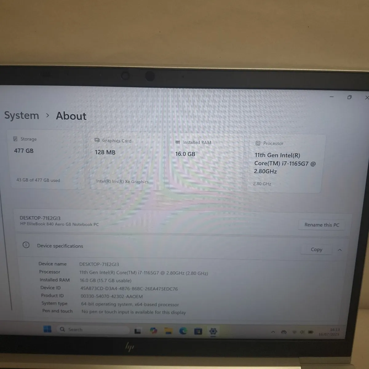 HP EliteBook 840 Aero G8 | i7-1165G7 | 16GB RAM - Image 4