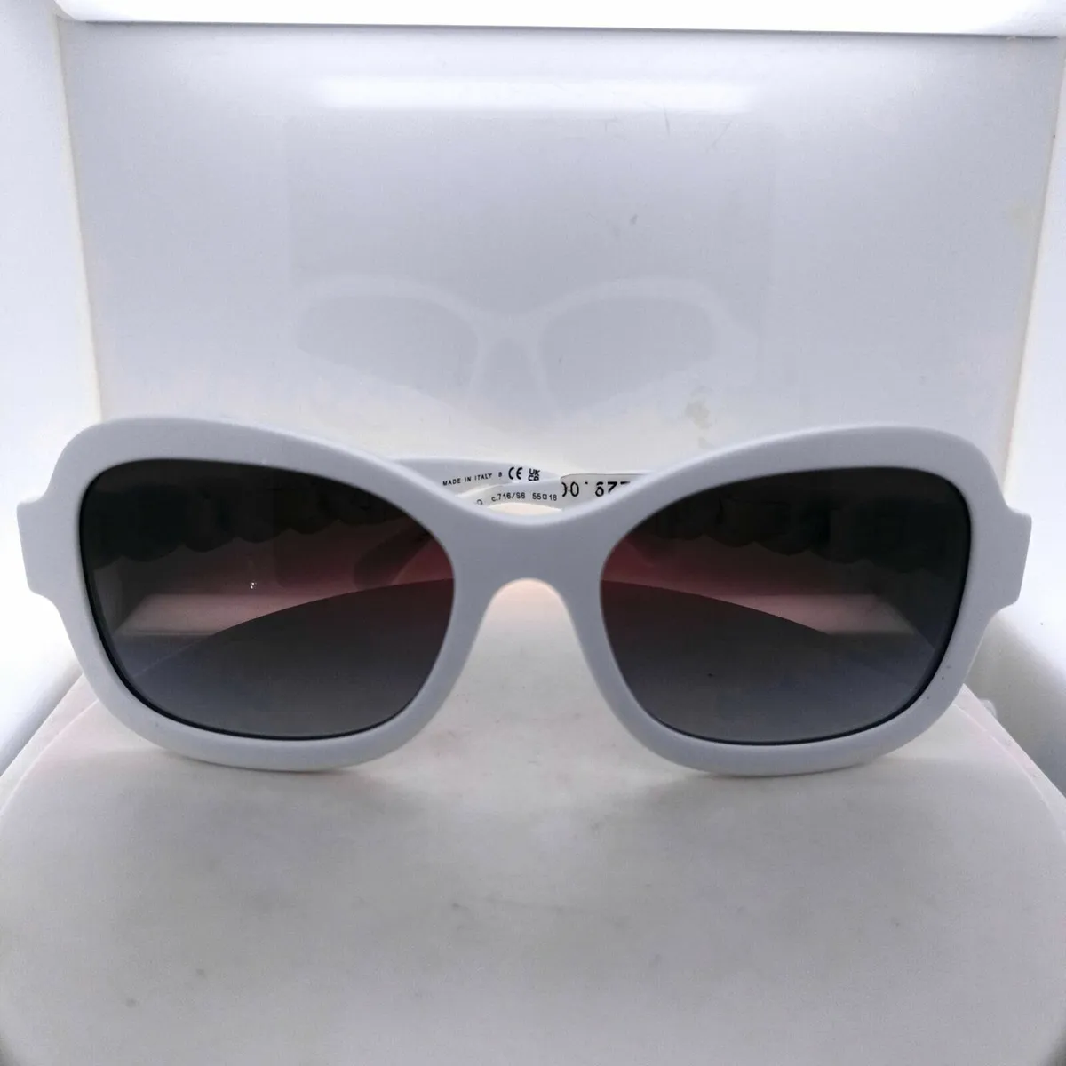Chanel Sunglasses White Frames,Woven Arms - Image 1