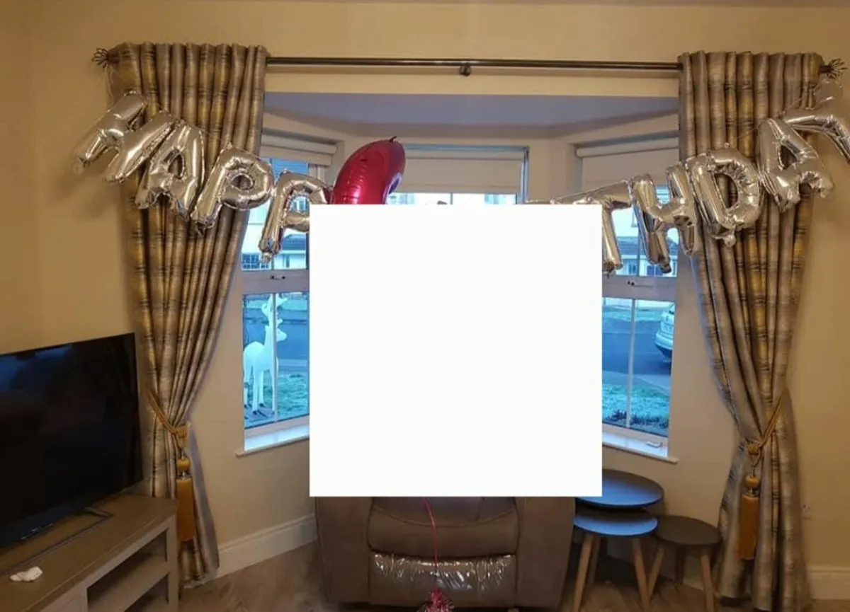 SLX 132" x 90" curtains & 2 rugs - Image 1