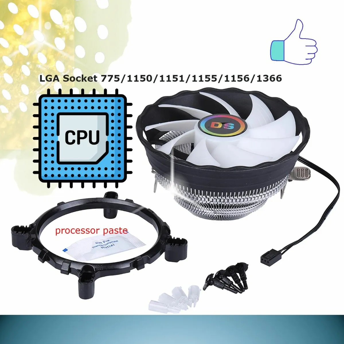 CPU FAN Central Processing  120MM Aluminum Extrude - Image 1