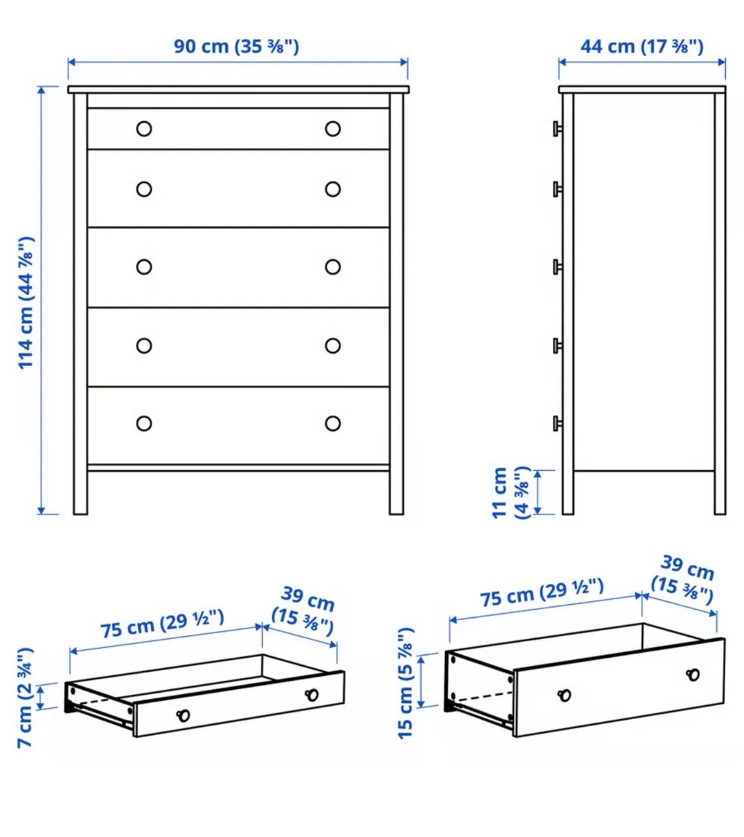 IKEA Dresser 5 Drawers - Image 2