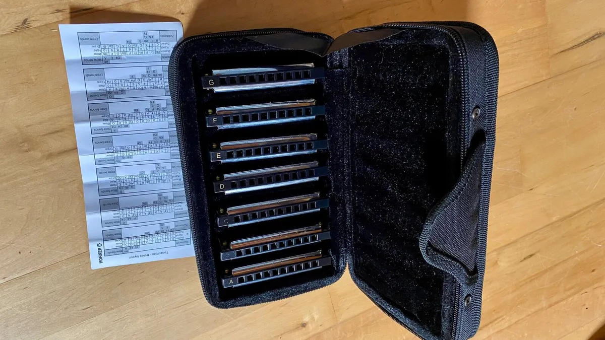 Blues harmonica set Hohner in ABCDEFG - Image 1