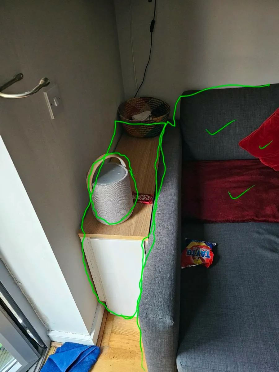 Spacious Sleeper couch with custom side cabinet - Image 2