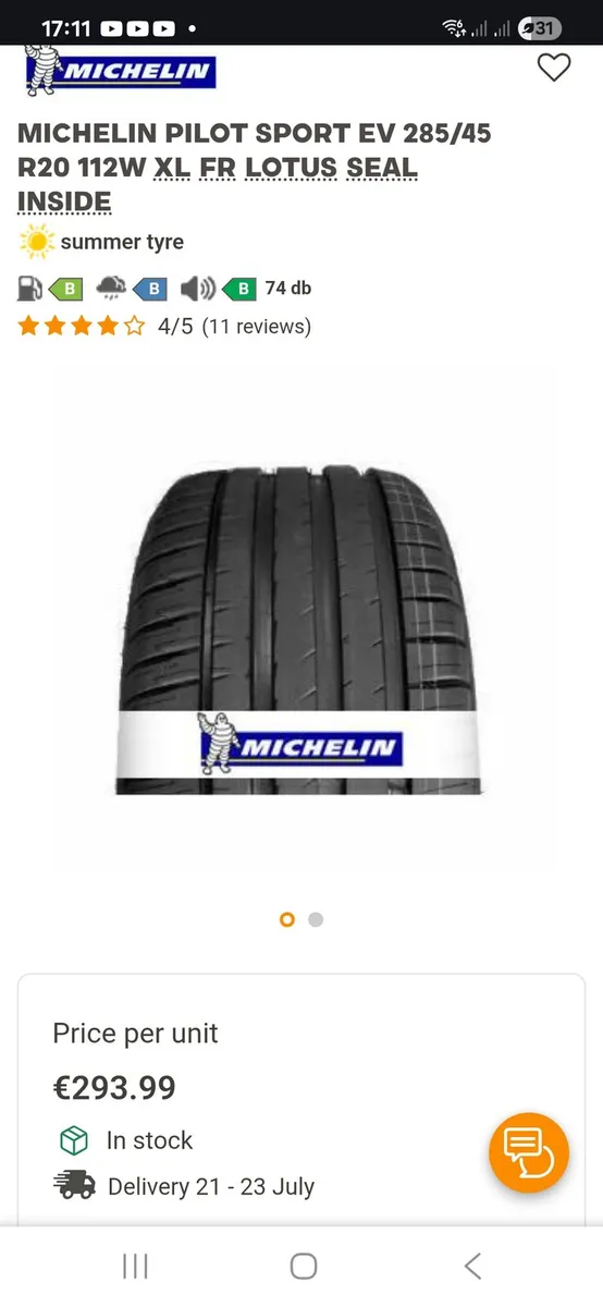 Michelin Pilot Sport 285 45 20 - Image 3