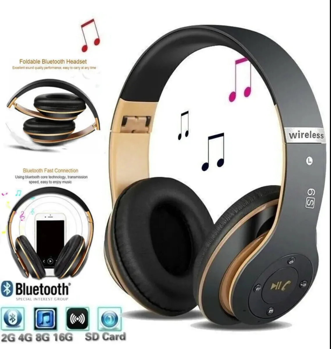 Foldable Bluetooth Wireless Headphones Headset NEW - Image 1