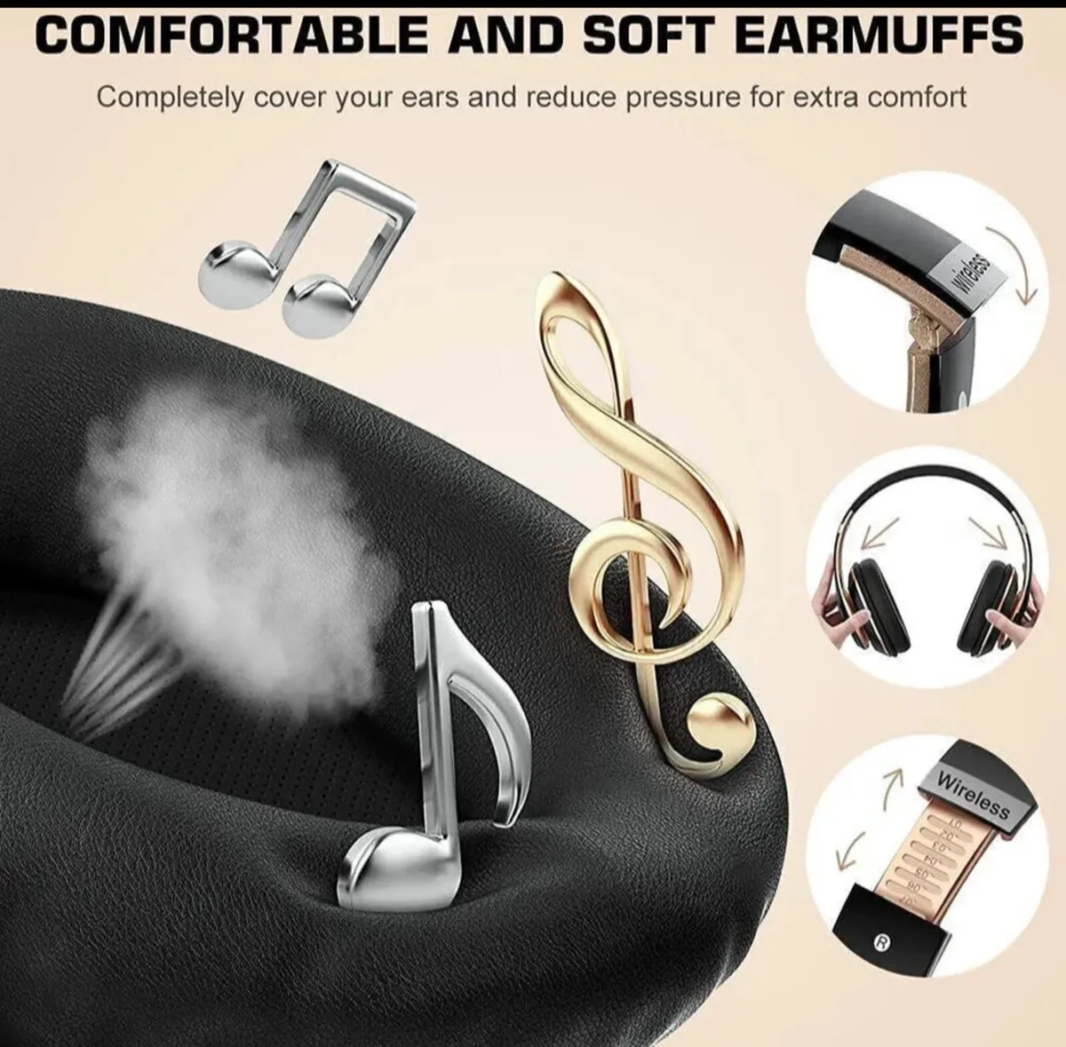 Foldable Bluetooth Wireless Headphones Headset NEW - Image 2
