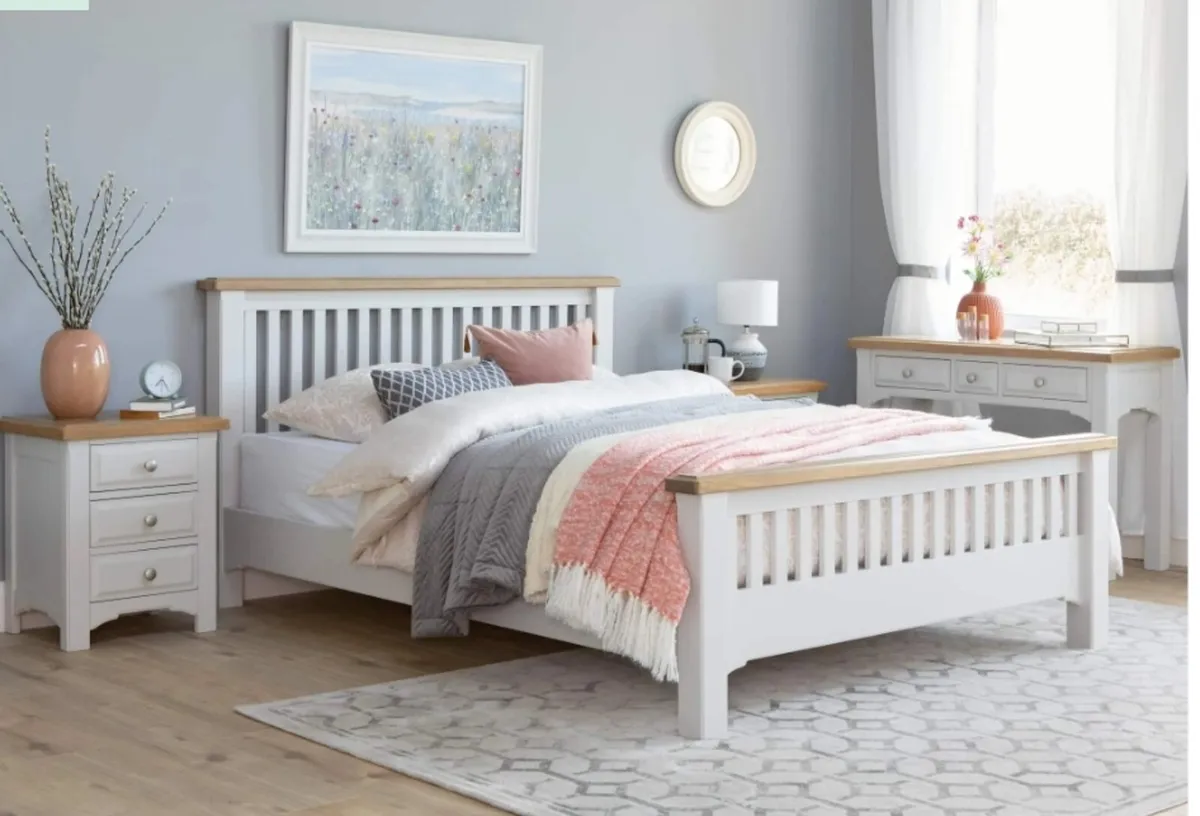 King-size Bed frame and 2x Lockers for Sale - Image 1