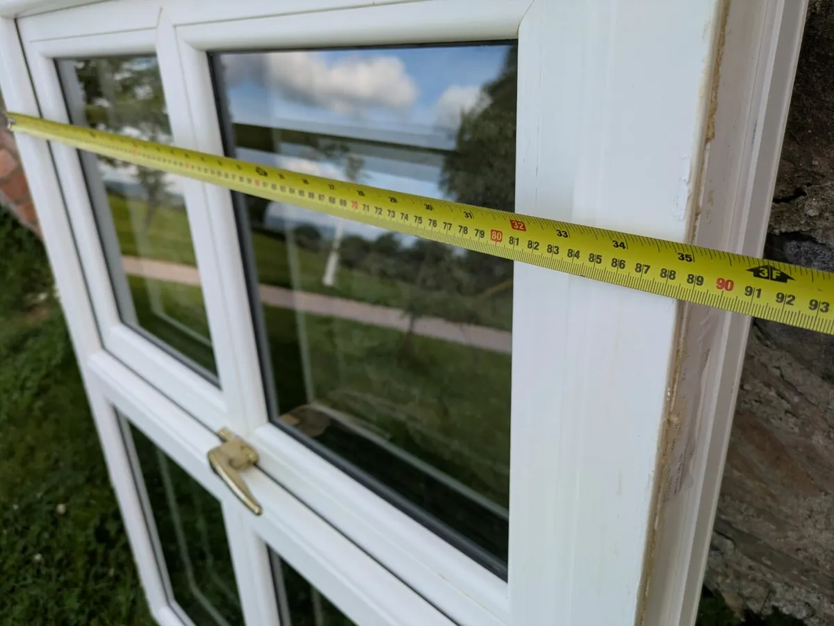 White triple glazed pvc window 885x1050mm - Image 2