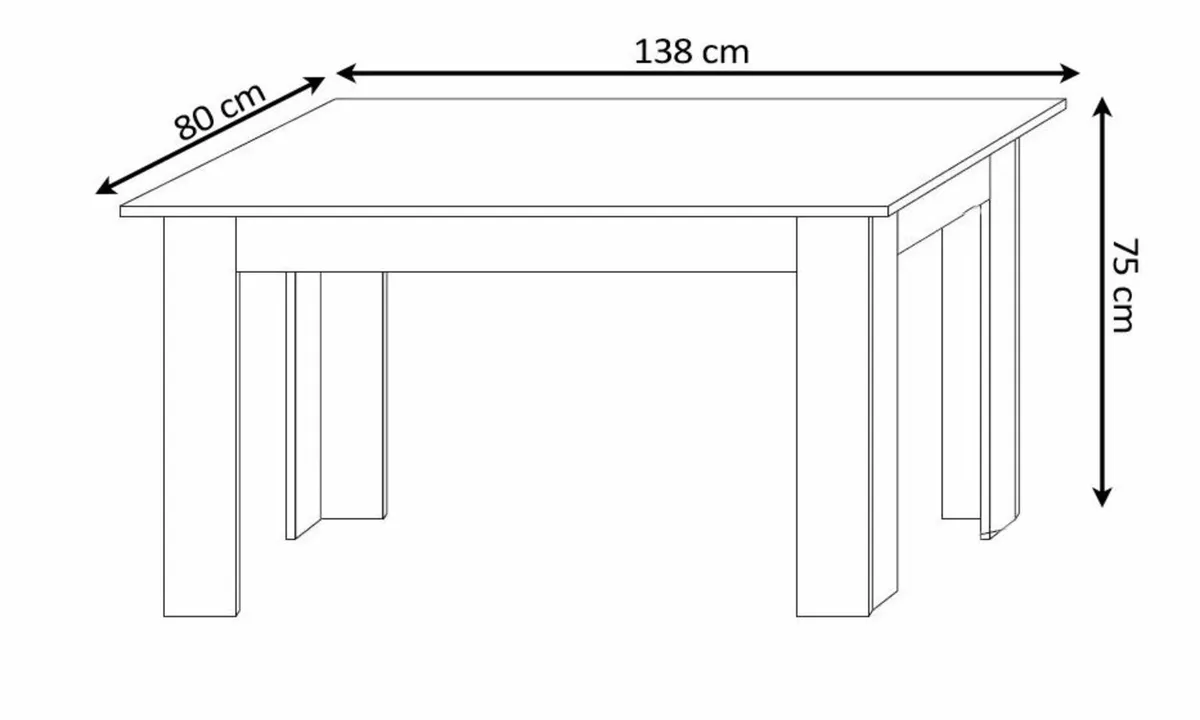 6 Seater Wooden Dining Table Set Nordic Style Oak - Image 4