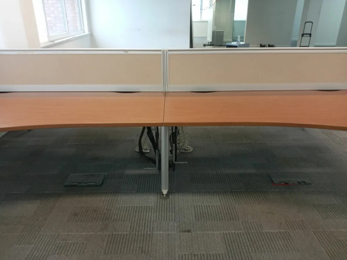 Delivery - 3 x Sets of 4 Office Desks with Divider - Image 4