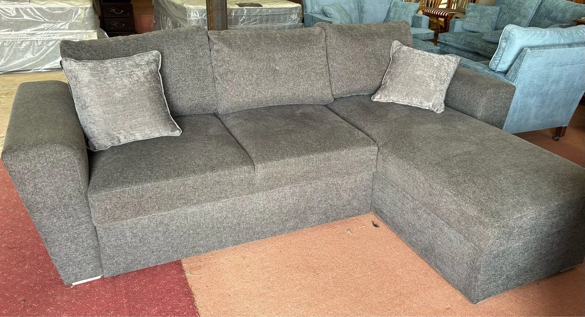 Grey L shaped sofa bed - Image 1