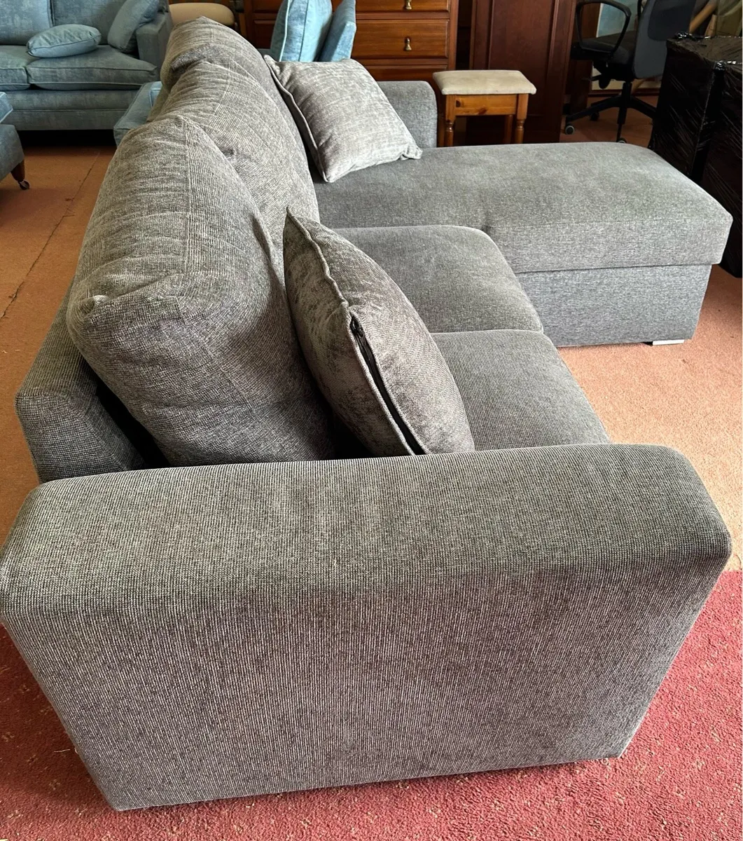 Grey L shaped sofa bed - Image 2