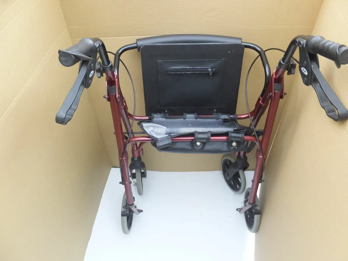 Mobility Rollator Walker + storage + brakes - Image 2