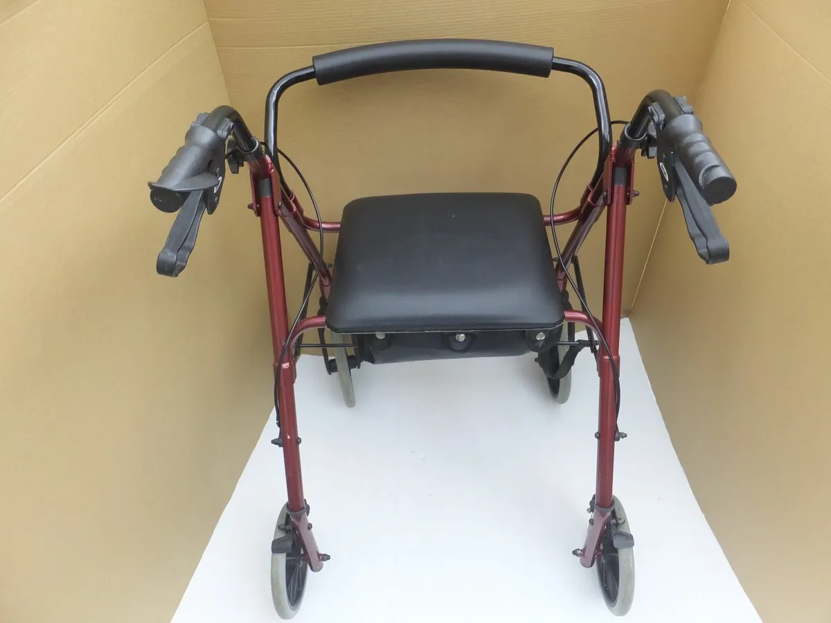 Mobility Rollator Walker + storage + brakes - Image 3