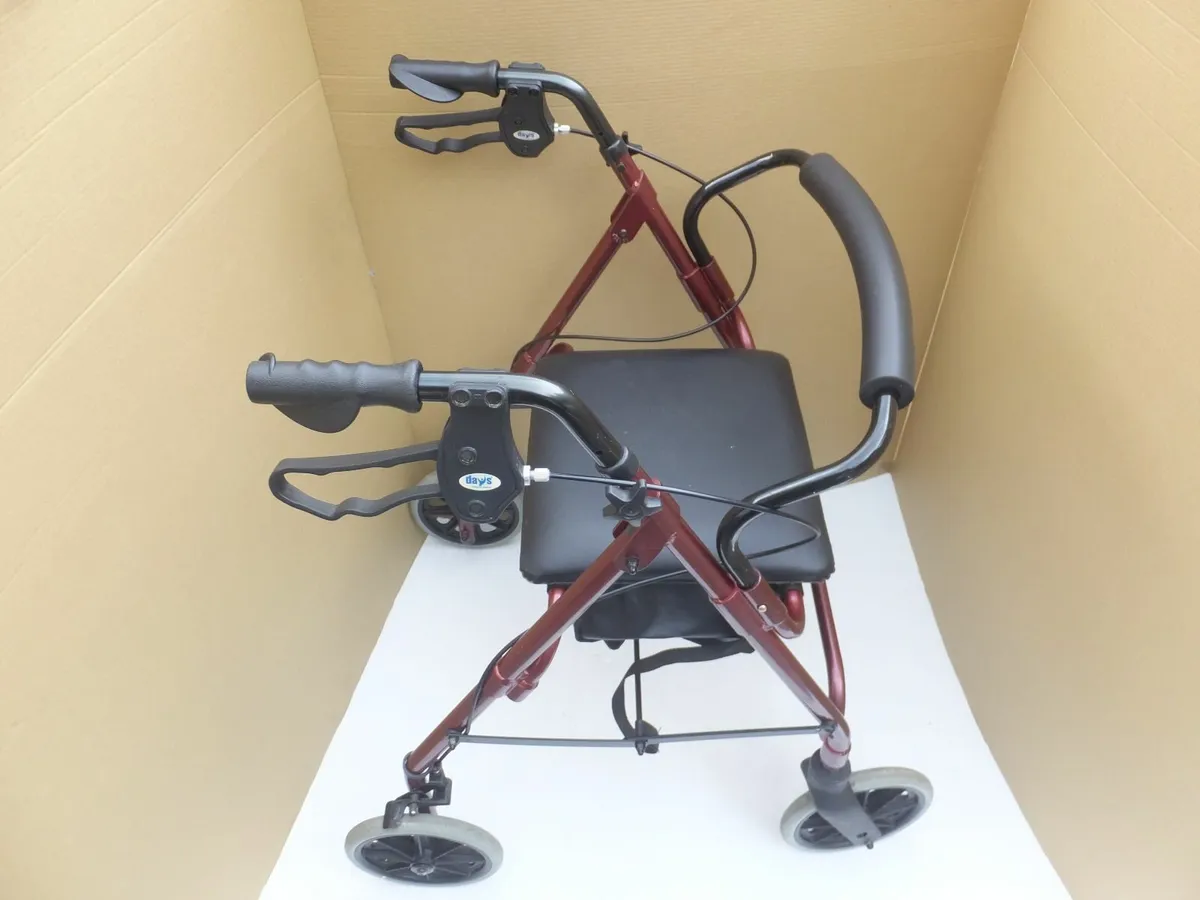 Mobility Rollator Walker + storage + brakes - Image 1