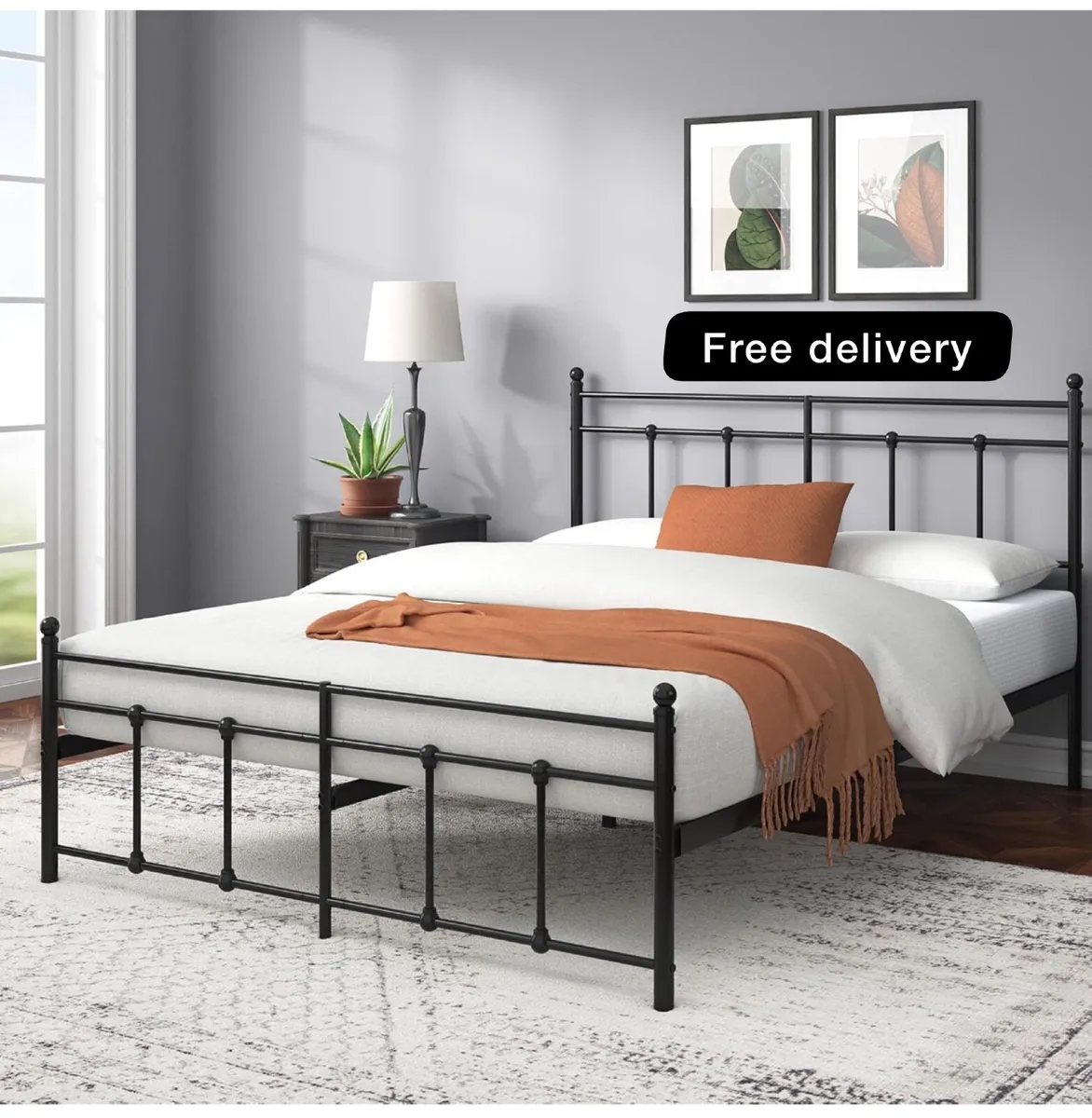 King Size Bed Frame  Bed 150x200 cm  30 cm - Image 1
