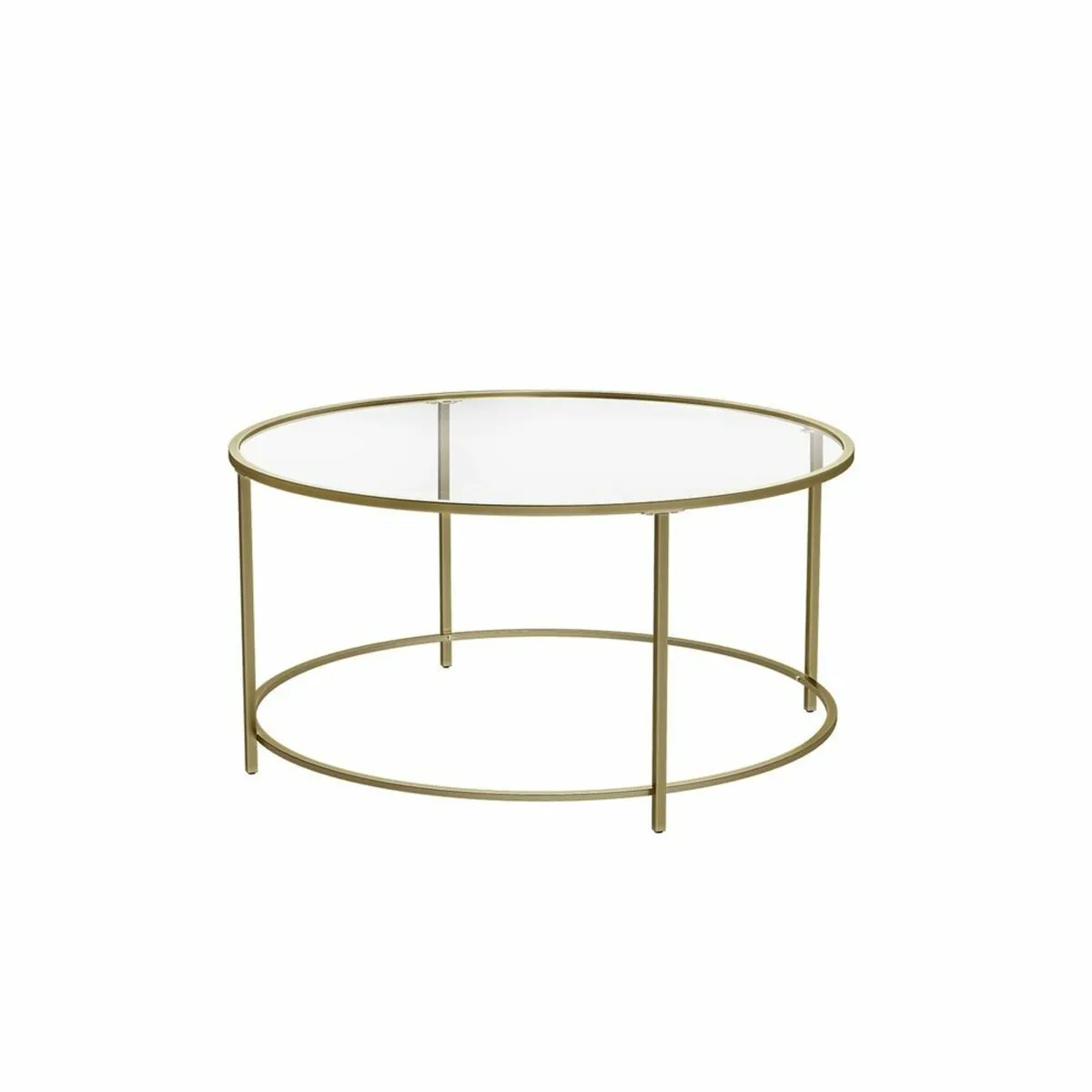 Round Coffee Table, Living Room Table Gold - Image 2
